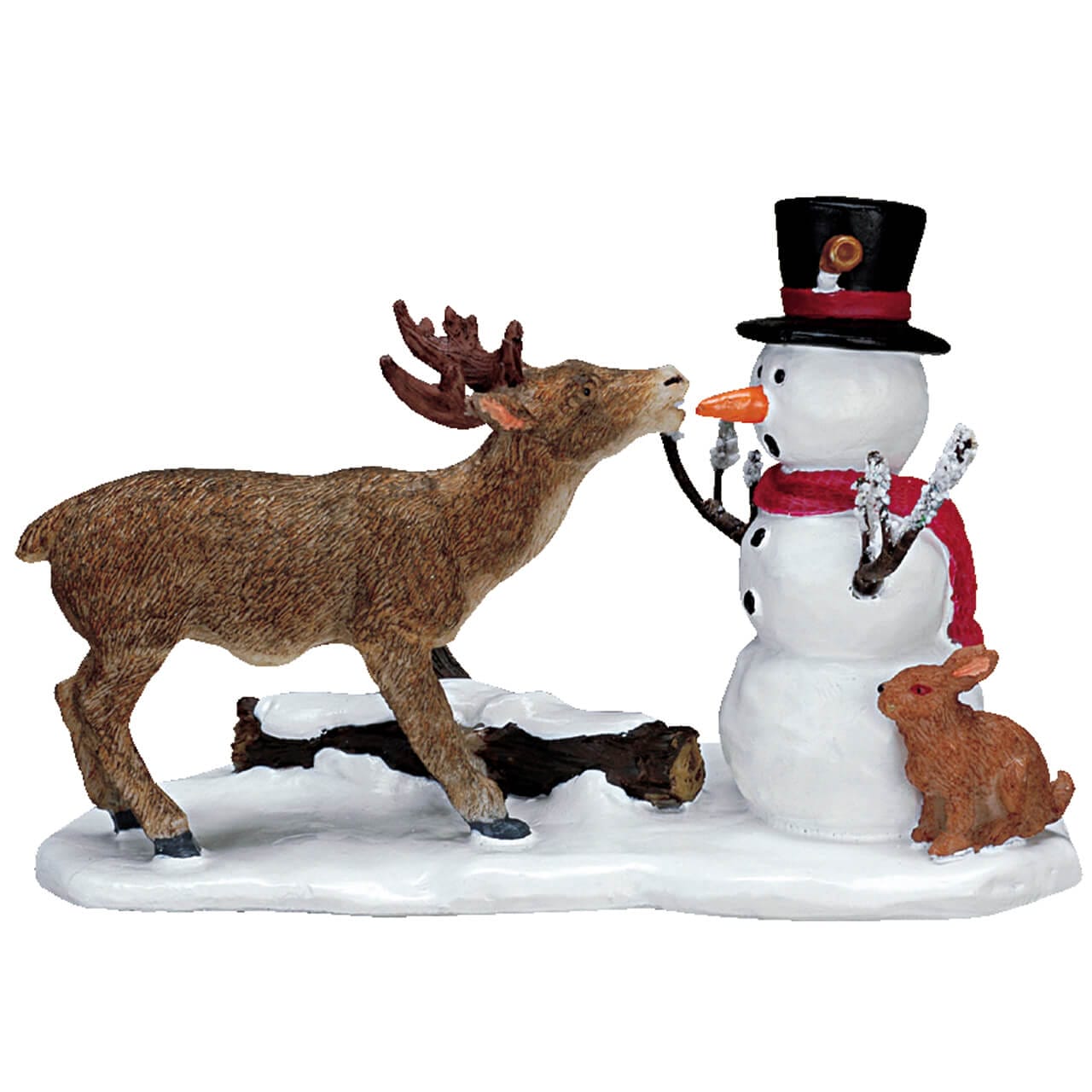 lemax-snack-time-winterliches-figurenset-mit-schneemann-reh-und-hase image 1
