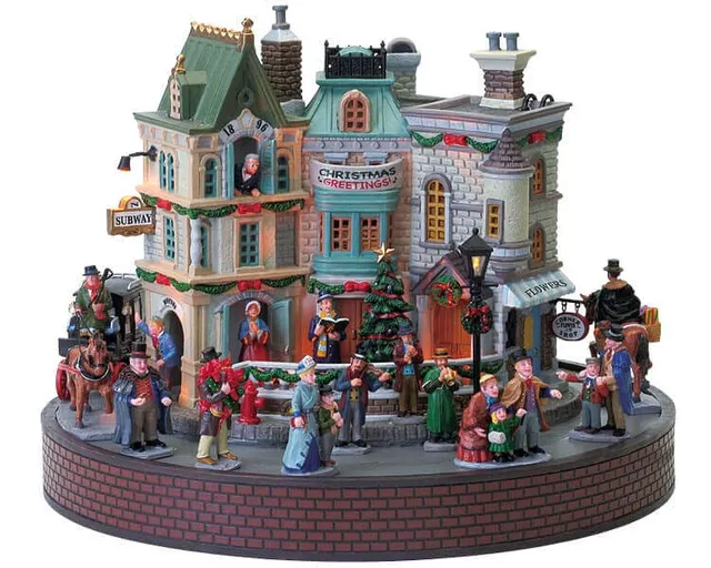 lemax-city-sidewalks-beleuchtete-miniatur-stra-enszene-f-r-weihnachtsdorf image 1