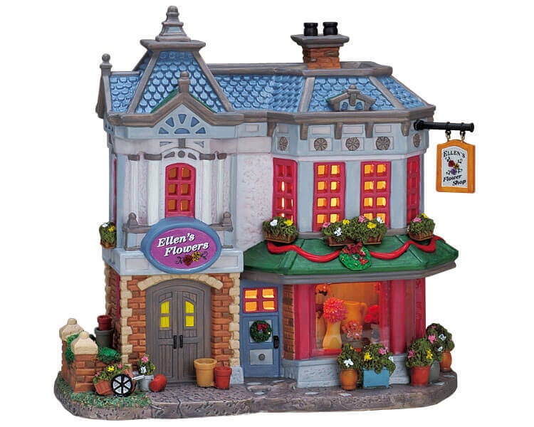 lemax-ellen-s-flower-shop-miniatur-geb-ude-weihnachtsdorf image 1