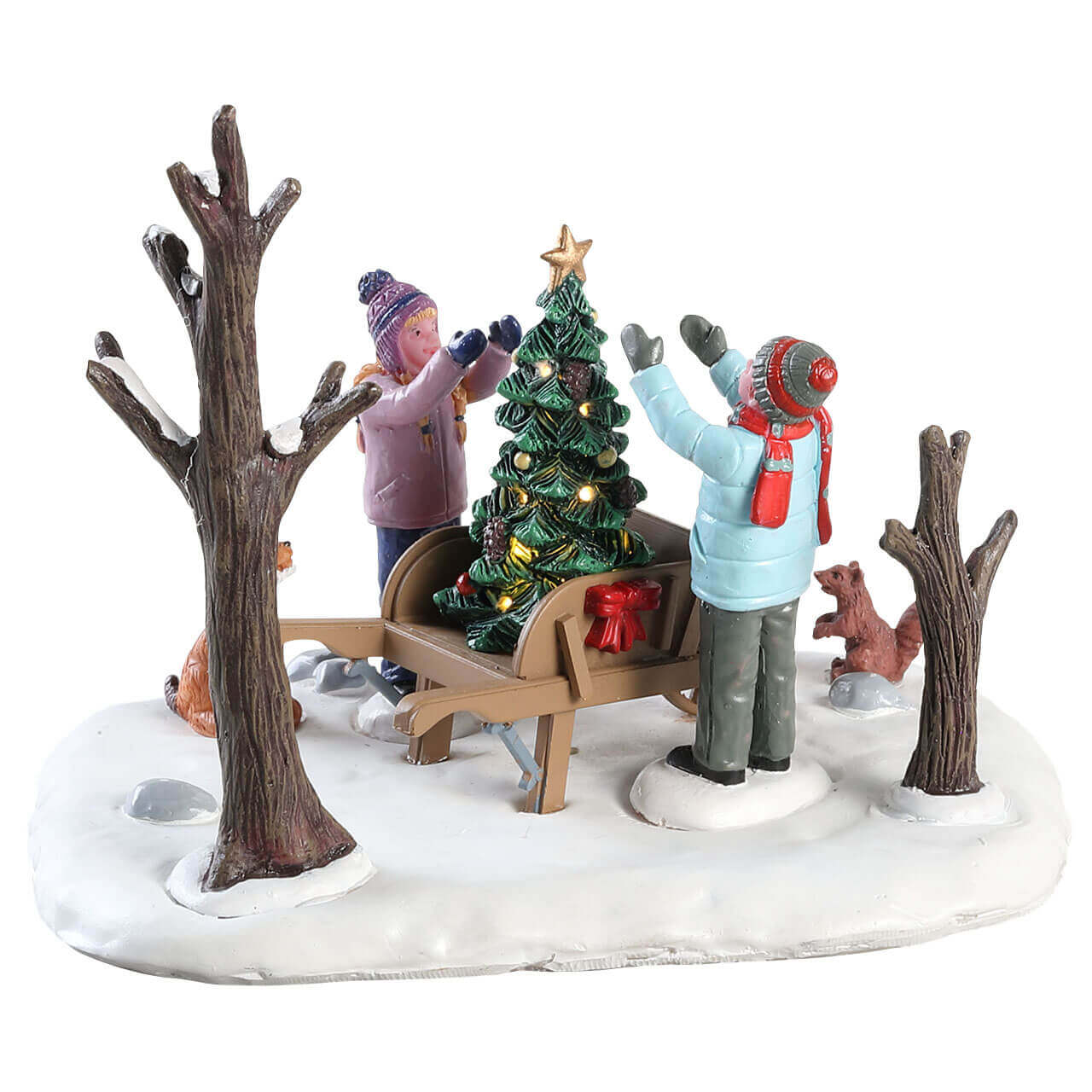 lemax-wheelbarrow-tree-miniatur-baum-mit-schubkarre-f-r-weihnachtsd-rfer image 4