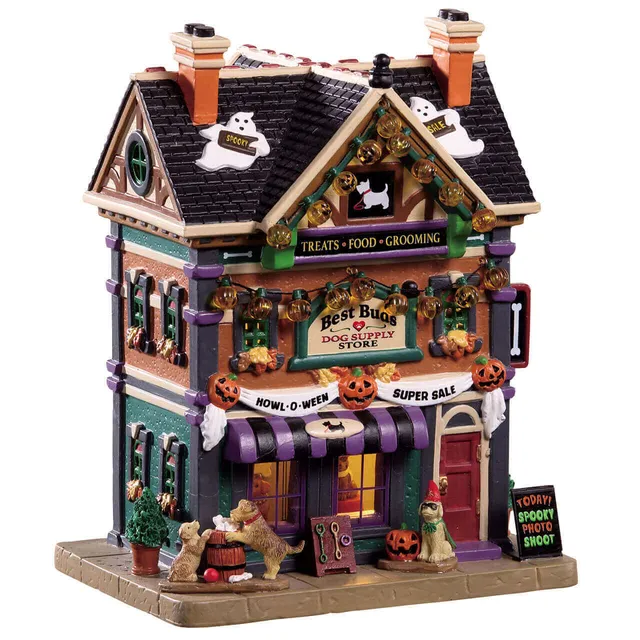 lemax-best-buds-dog-supply-store-gruseliger-tierbedarfsladen-f-r-spooky-town image 1