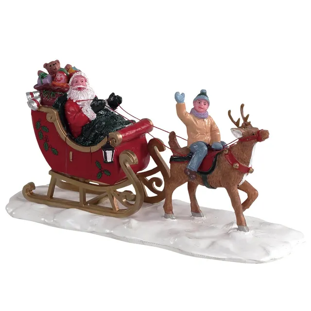 lemax-santa-s-sleigh-weihnachtsmann-schlitten-figur image 1