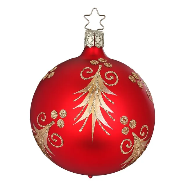 inge-glas-festliche-tanne-glas-christbaumkugel-rot-10-cm image 1