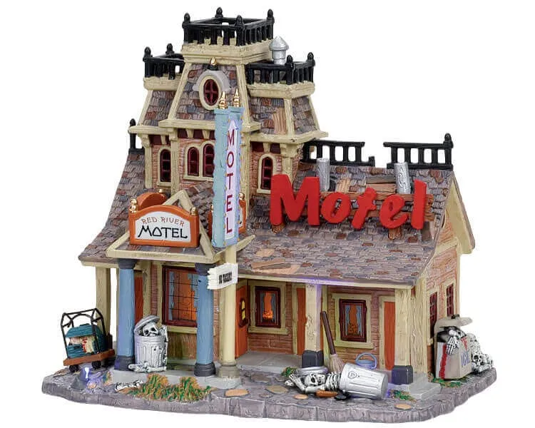 lemax-spooky-town-red-river-motel-beleuchtetes-miniatur-geb-ude image 1