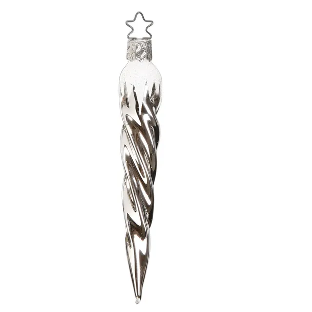 inge-glas-eiszapfen-christbaumschmuck-12-cm-silber image 1