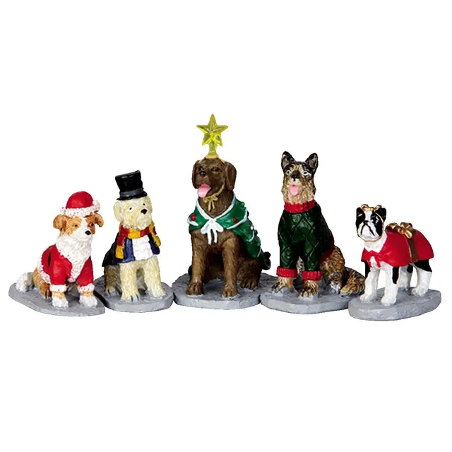 lemax-costumed-canines-set-of-5-verkleidete-hunde-figuren image 1