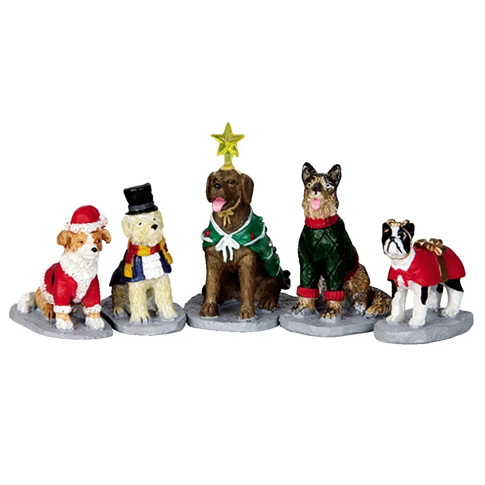 lemax-costumed-canines-set-of-5-verkleidete-hunde-figuren image 1