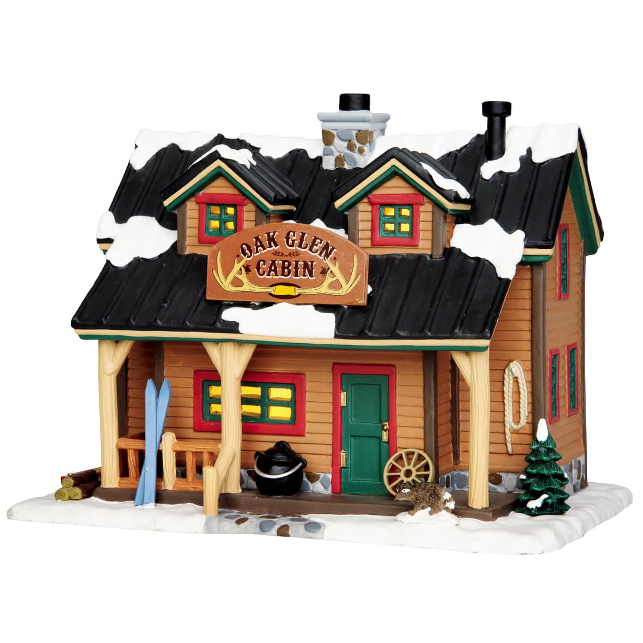 lemax-oak-glen-cabin-beleuchtetes-miniaturhaus-f-r-weihnachtsdorf image 1