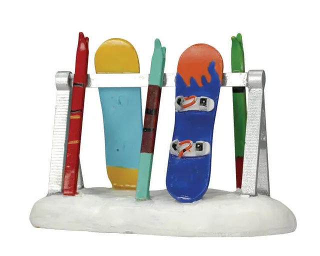 lemax-ski-rack-skist-nder-miniatur-zubeh-r-weihnachtsdorf image 1