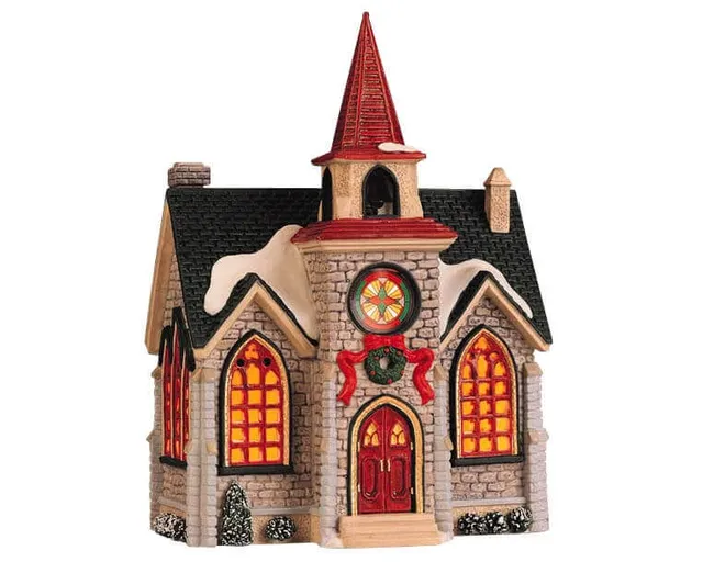 lemax-stone-church-beleuchtete-miniatur-kirche image 1