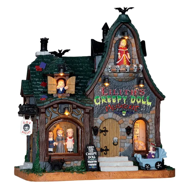 lemax-creepy-doll-shop-spooky-town-puppenladen-mit-au-enbeleuchtung image 1