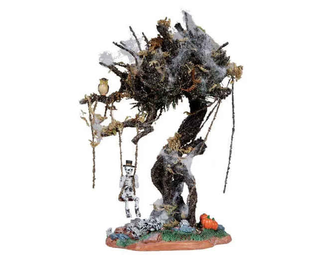 lemax-skeleton-s-swing-tree-halloween-miniaturbaum-spooky-town image 1