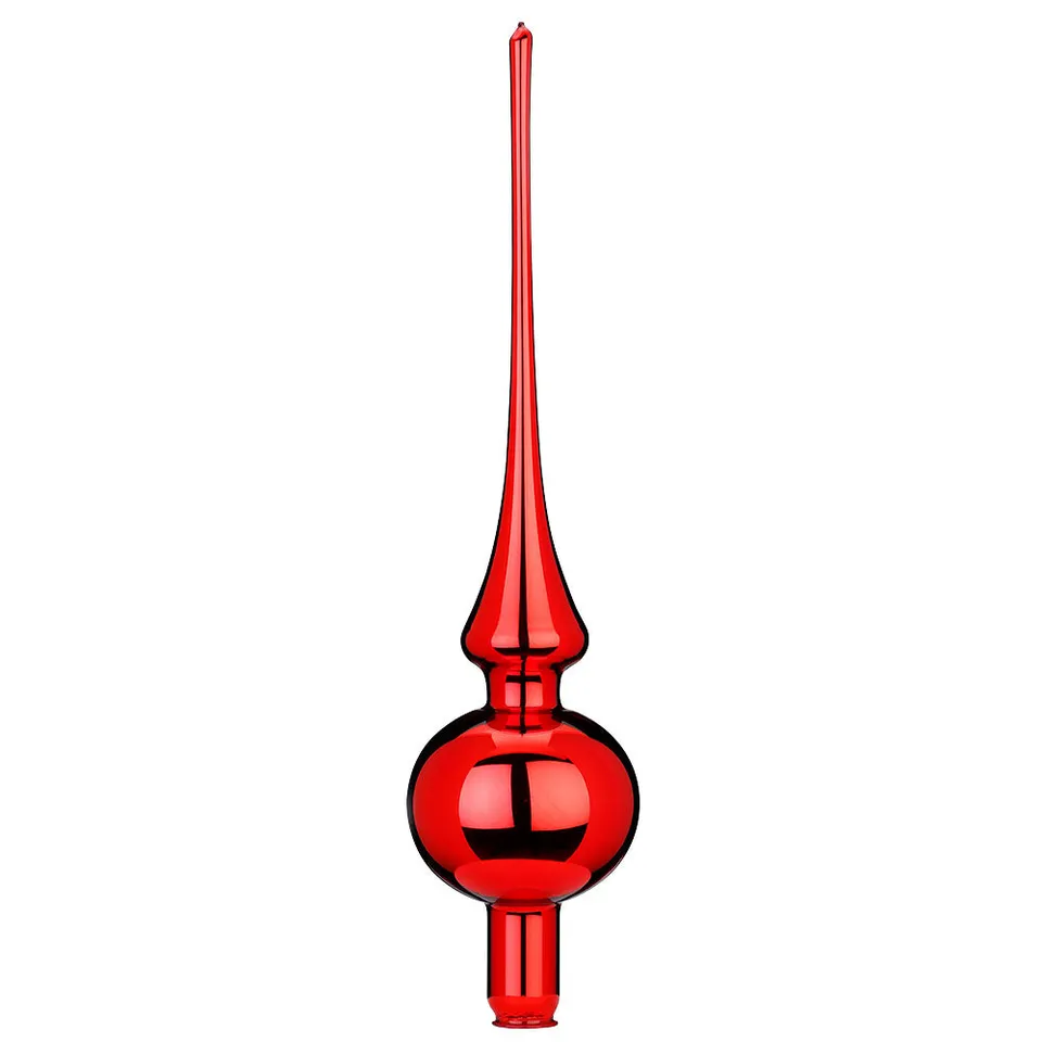 inge-glas-spitze-christbaumspitze-rot-glanz-7-x-30-cm image 1