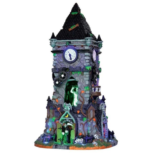 lemax-haunted-clock-tower-spooky-town-geb-ude-mit-animation image 1