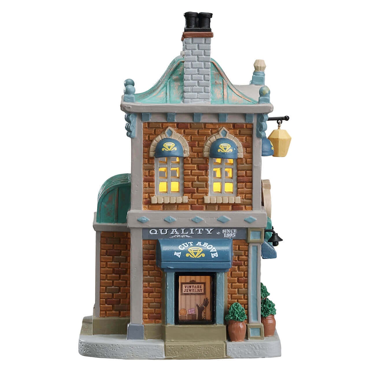 lemax-a-cut-above-jewelers-beleuchteter-juwelierladen-miniaturhaus image 3