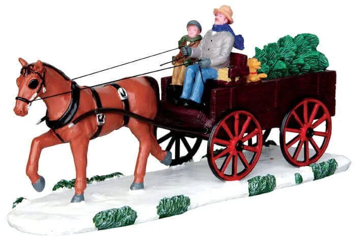 lemax-bringing-home-the-christmas-tree-weihnachtsfigurenszene image 1