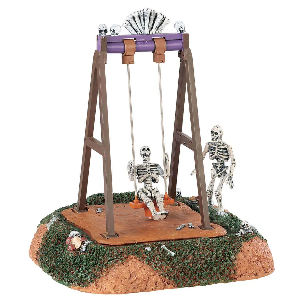 lemax-skeleton-swings-spooky-town-tischdeko image 1