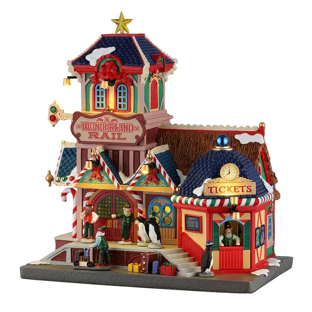 lemax-wonderland-rail-bahnhof-mit-ticketverkauf-f-r-santa-s-wonderland image 1