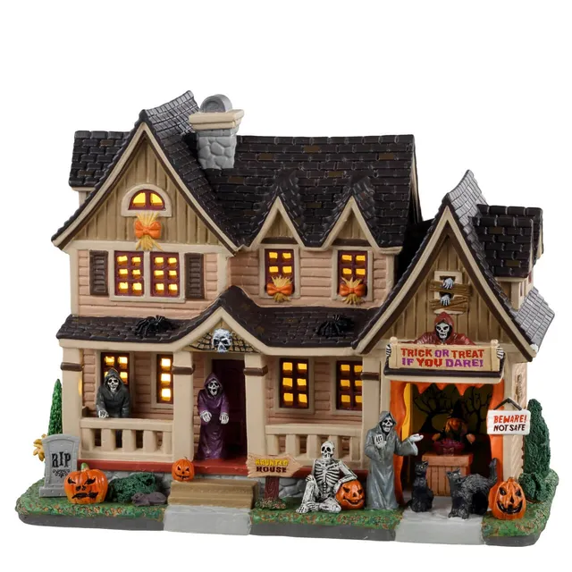 lemax-trick-or-treat-if-you-dare-spooky-town-haus-beleuchtet image 1