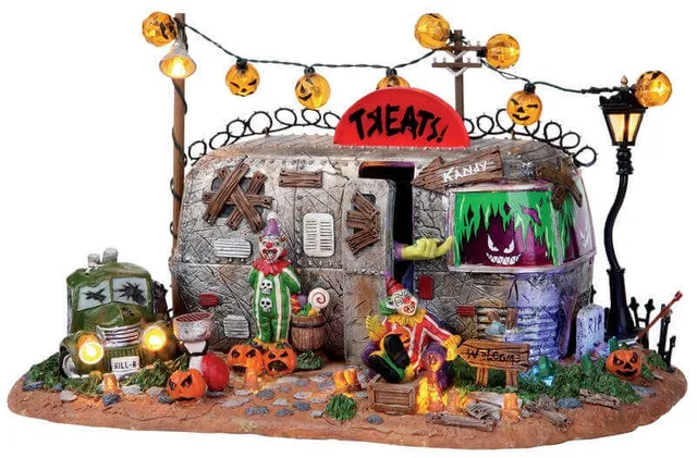 lemax-killer-clown-mobile-home-spooky-town-sammelfigur-mit-beleuchtung image 1
