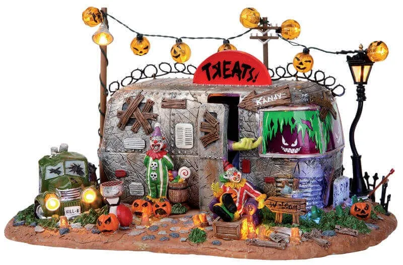 lemax-killer-clown-mobile-home-spooky-town-sammelfigur-mit-beleuchtung image 1