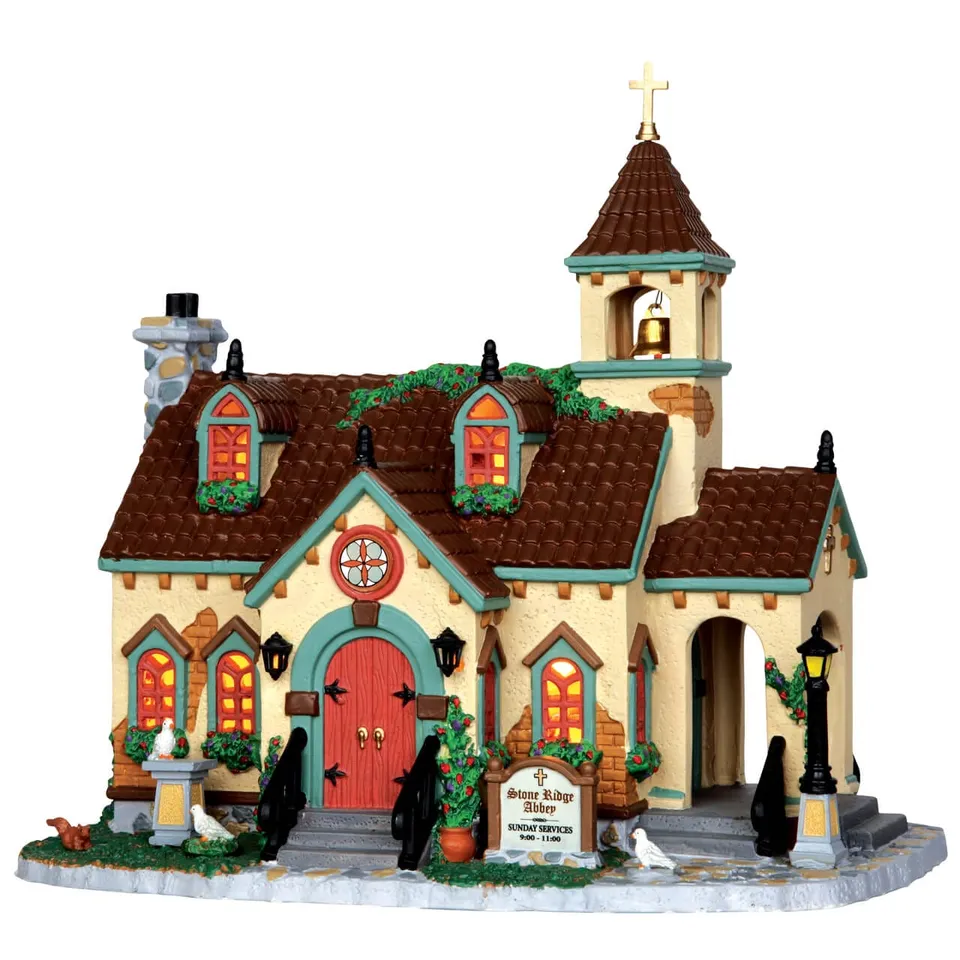lemax-stone-ridge-abbey-weihnachtsdorf-kirche image 1