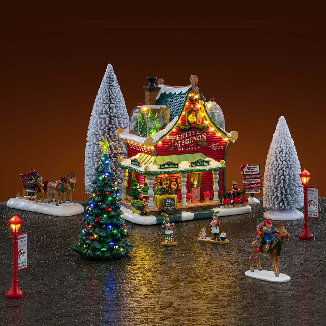 lemax-festive-tidings-nursery-set-santa-s-wonderland-haus-komplettset-beleuchtet image 1