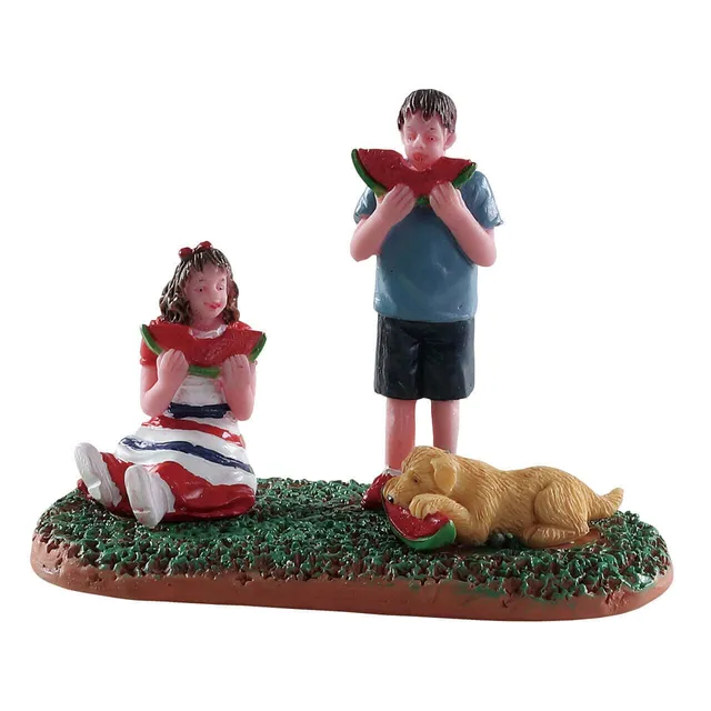 lemax-watermelon-feast-miniatur-figurenset image 1