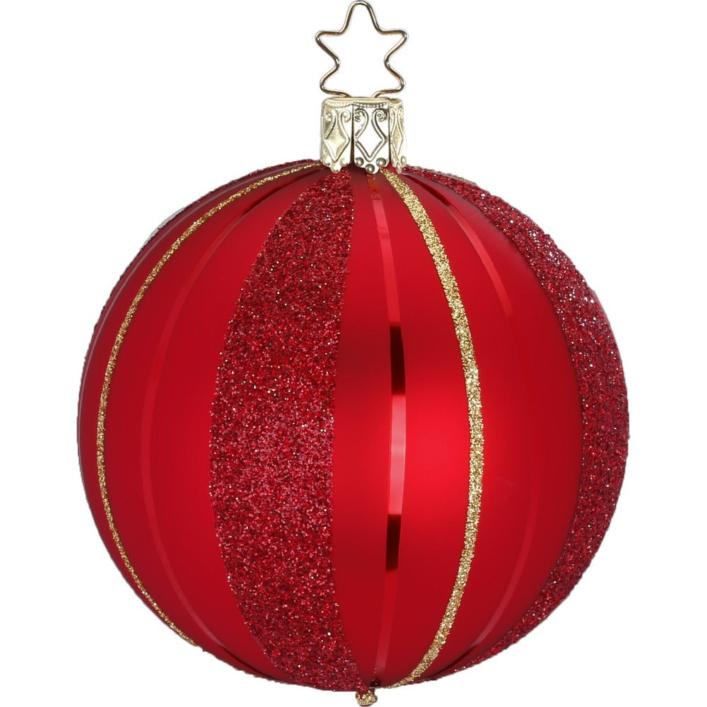 inge-glas-traditionelle-streifen-christbaumkugel-10-cm-rot image 1