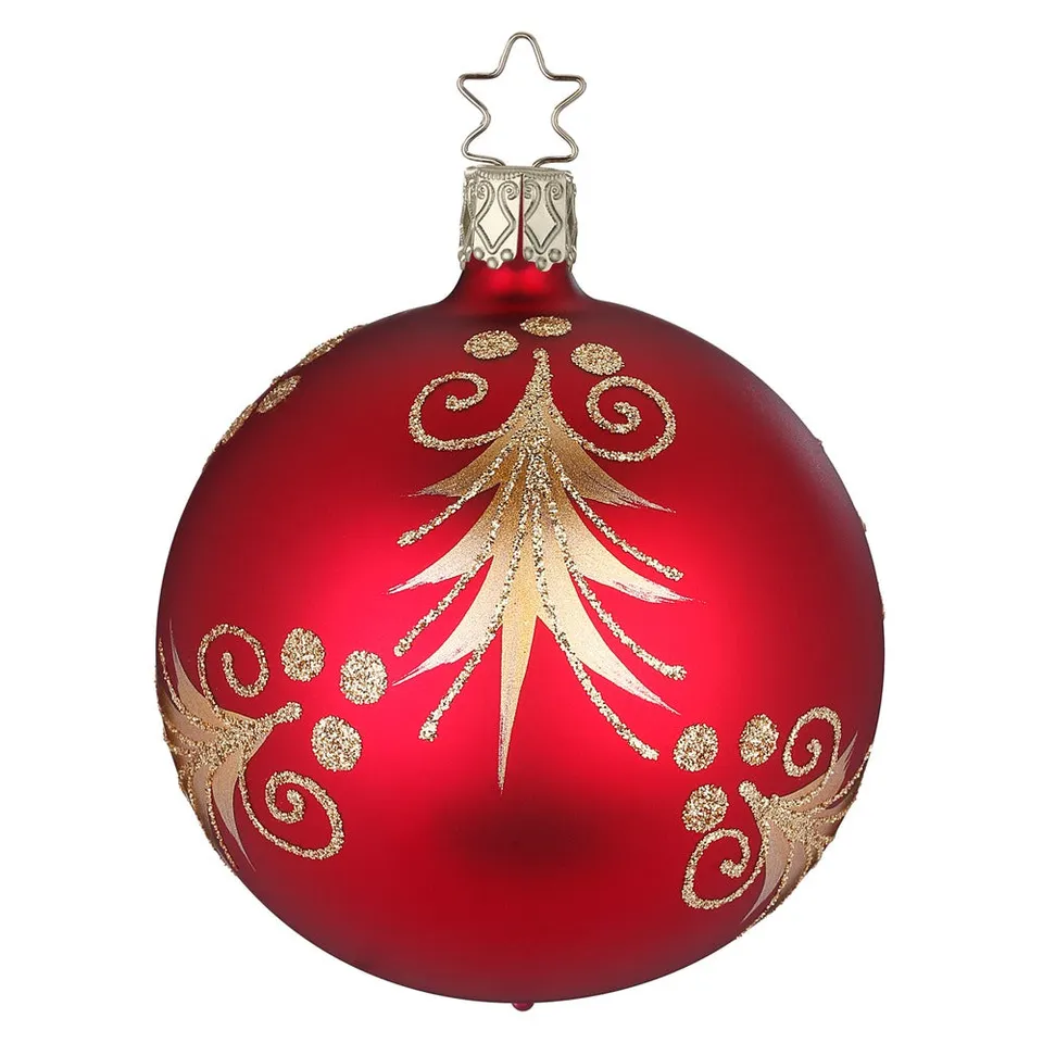 inge-glas-festliche-tanne-christbaumkugel-rot-10-cm image 1