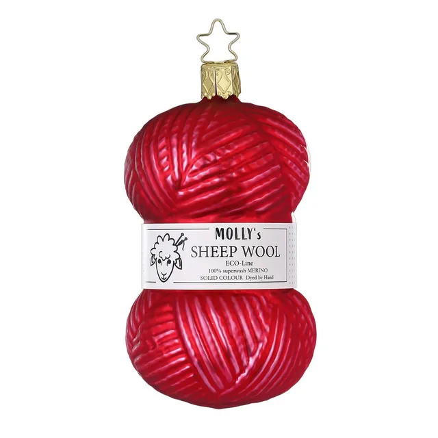 inge-glas-feine-wolle-rot-christbaumkugel-11-cm image 1