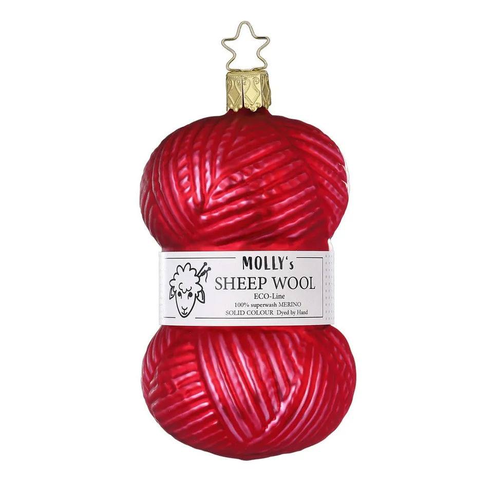 inge-glas-feine-wolle-rot-christbaumkugel-11-cm image 1