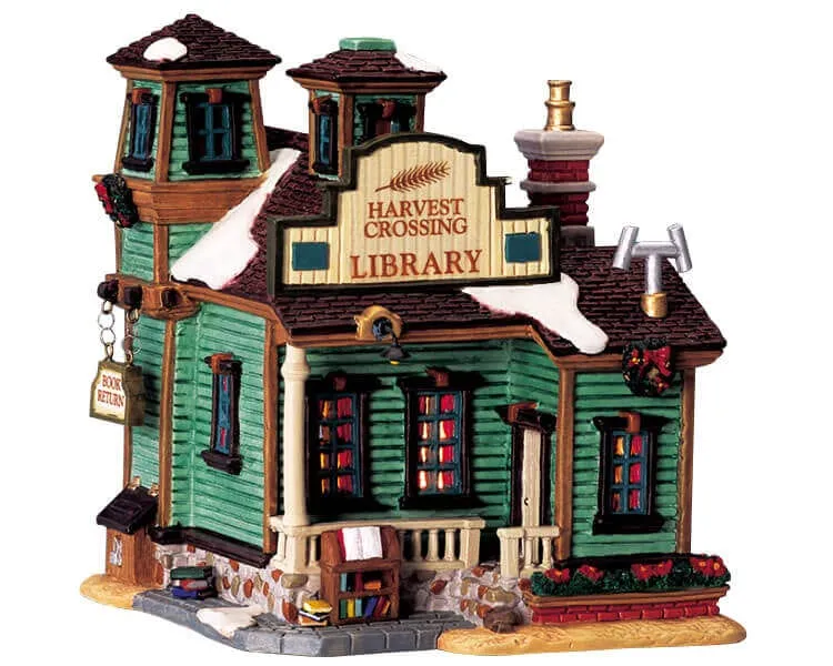 lemax-harvest-crossing-library-weihnachtsdorf-bibliothek image 1