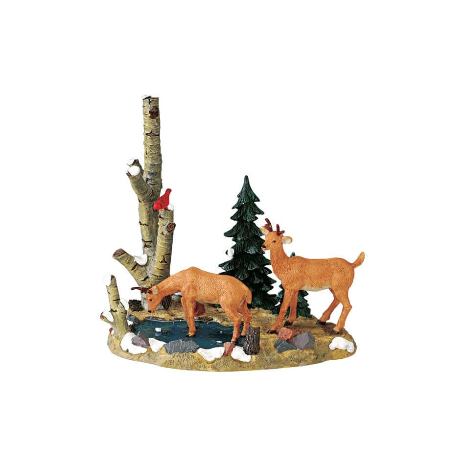 lemax-testing-the-water-weihnachts-miniaturszene-mit-hirschen image 1