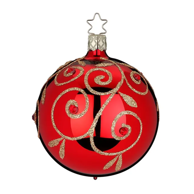 inge-glas-strahlende-leidenschaft-christbaumkugel-8-cm-rote-glaskugel-aus-der-ma image 1