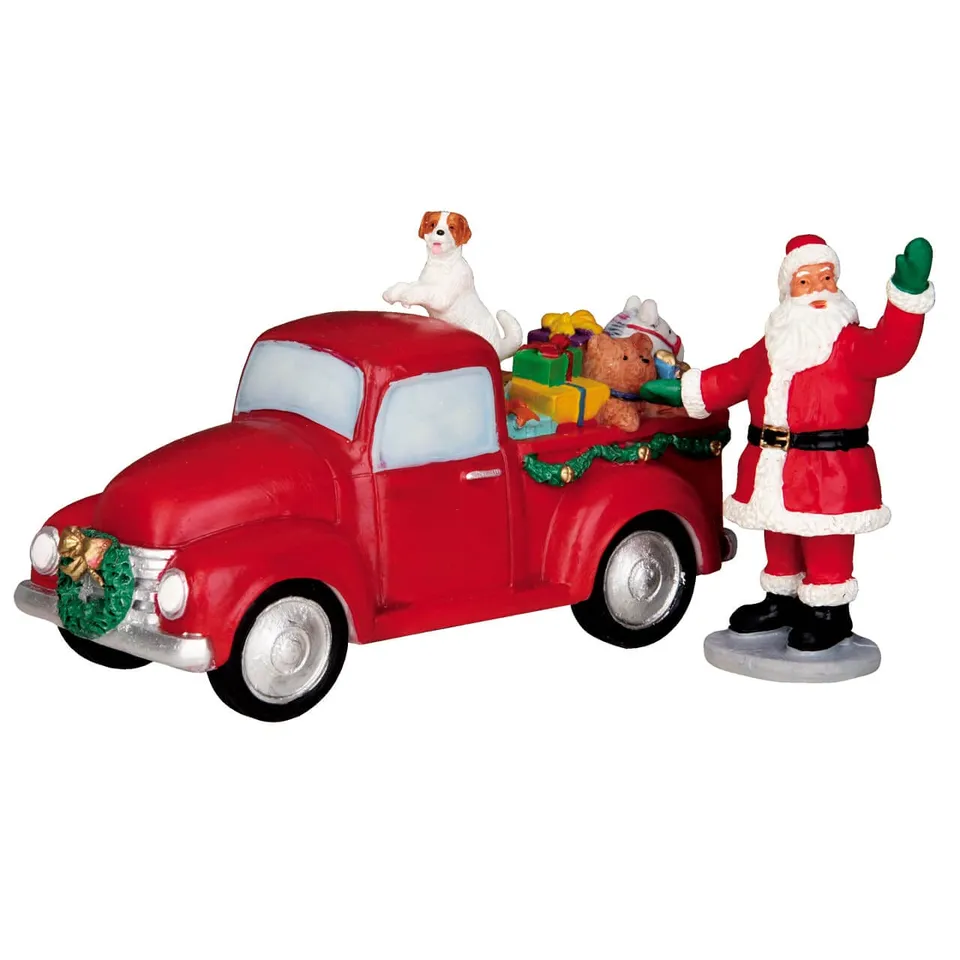 lemax-santa-s-truck-set-of-2-weihnachtsfahrzeuge-f-r-die-miniaturwelt image 1