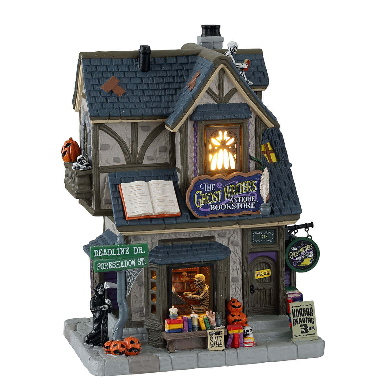 lemax-the-ghost-writer-s-antique-bookstore-beleuchtetes-gruselhaus image 1