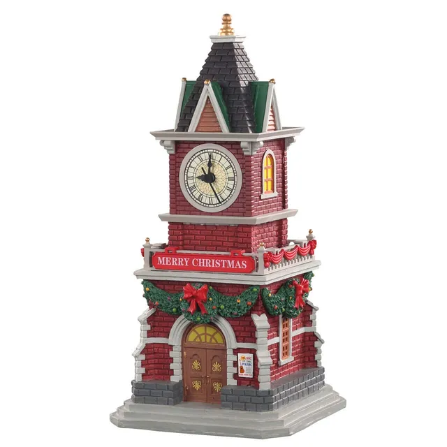 lemax-tannenbaum-clock-tower-beleuchtetes-weihnachtsdorf-geb-ude-caddington image 1