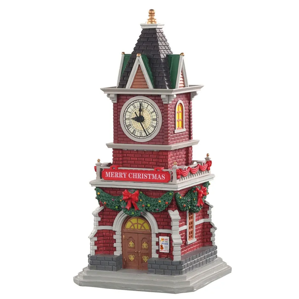 lemax-tannenbaum-clock-tower-beleuchtetes-weihnachtsdorf-geb-ude-caddington image 1