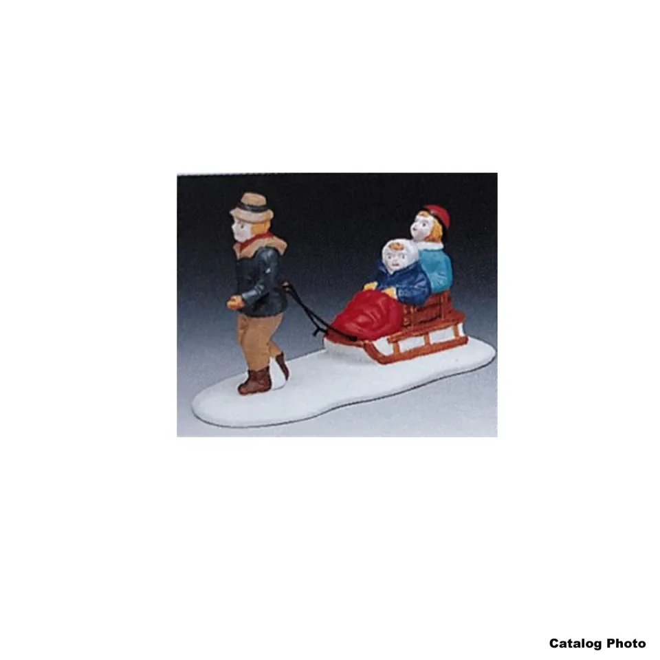 lemax-pulling-sleigh-miniaturszene image 1