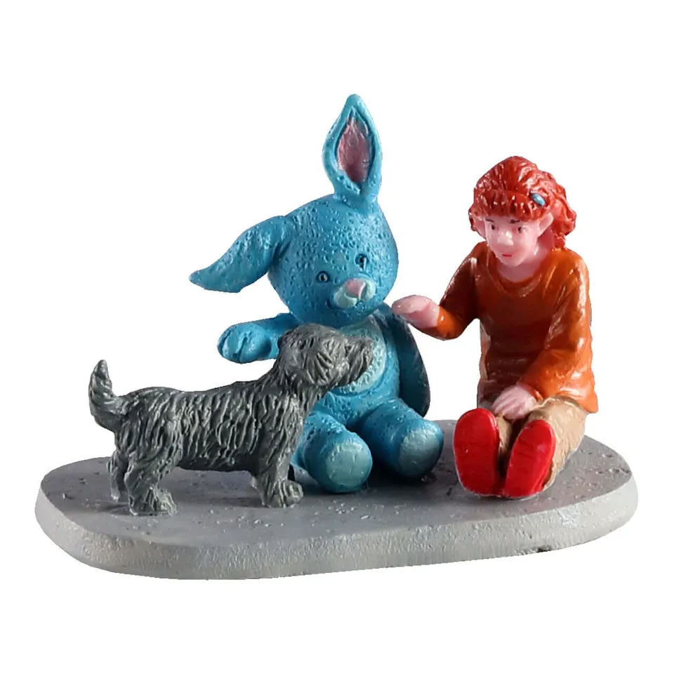 lemax-snuggle-time-miniatur-figur-m-dchen-mit-hund image 1