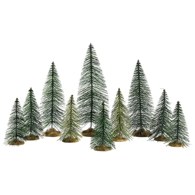 lemax-needle-pine-trees-set-of-10-miniatur-tannenb-ume image 1