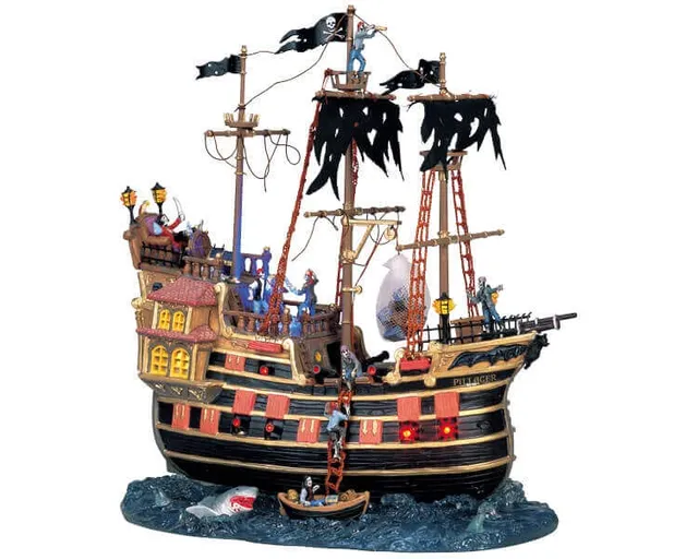 lemax-the-pillager-piratenschiff-spooky-town-mit-sound-und-licht image 1