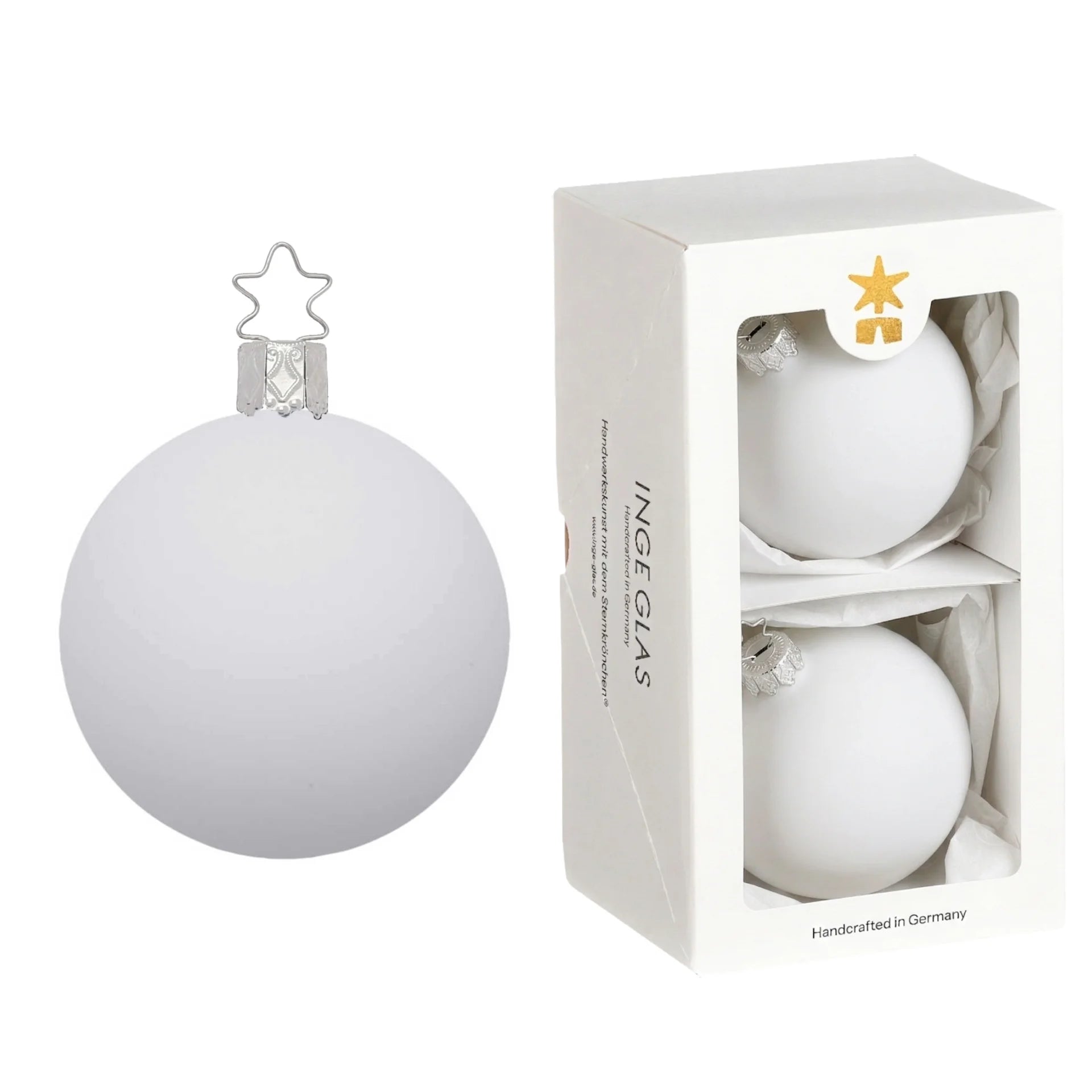 inge-glas-kugeln-porzellanwei-matt-10-cm-handgefertigte-glas-christbaumkugeln image 1