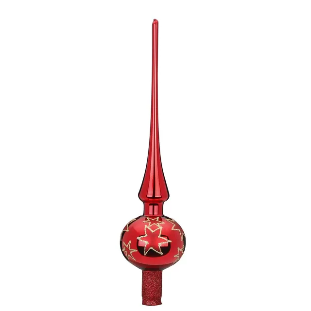 inge-glas-weihnachtssterne-baumspitze-30-cm-rot-glanz image 1