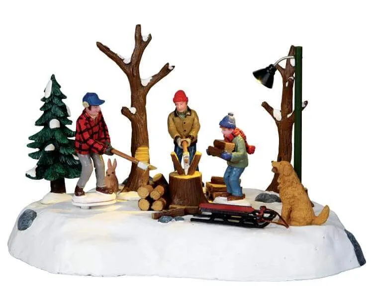 lemax-getting-wood-for-the-cabin-miniatur-figur-f-r-weihnachtsdorf image 1