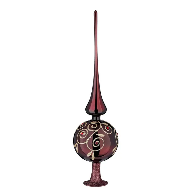inge-glas-strahlende-leidenschaft-christbaumspitze-36-cm-portwein-glanz image 1