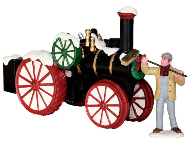 lemax-snowy-steam-tractor-weihnachtsdorf-fahrzeug image 1