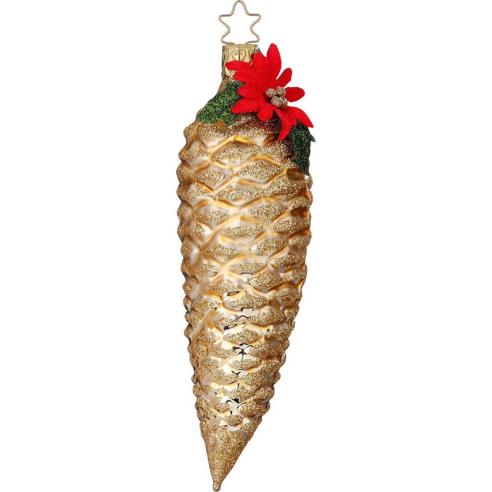 inge-glas-weihnachtszapfen-christbaumschmuck-13-5-cm-gold image 1