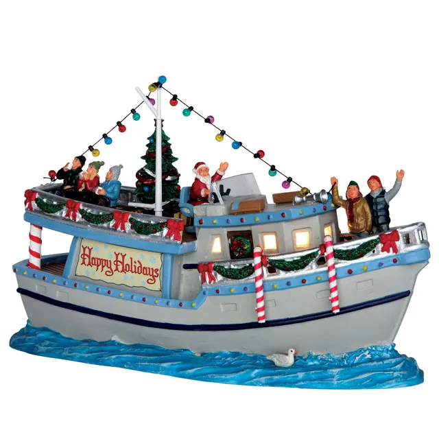 lemax-the-yule-tide-yacht-miniatur-szene image 1